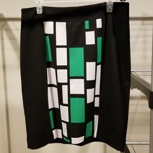 Black, Green, White, Skirt (Size: 12)